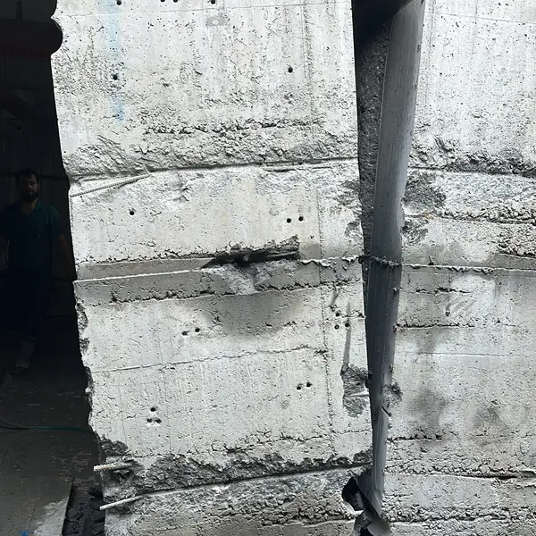 Pendik duvar kesme ve delme hizmetleri — Kesilerek ayrılmış betonarme kolon/duvar kesiti